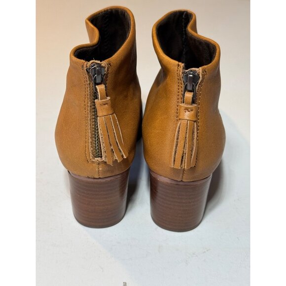 Toms Womens Size 10 Tan Ankle Boots With Tassel Zippers & 2-Inch Heels - Picture 13 of 16